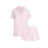 SKIMS SLEEP SHORT SLEEVE BUTTON UP SET | BLOOM