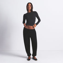 COTTON JERSEY LONG SLEEVE T-SHIRT | SOOT