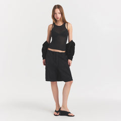 WOVEN COTTON OVERSIZED CARGO SHORT | ONYX