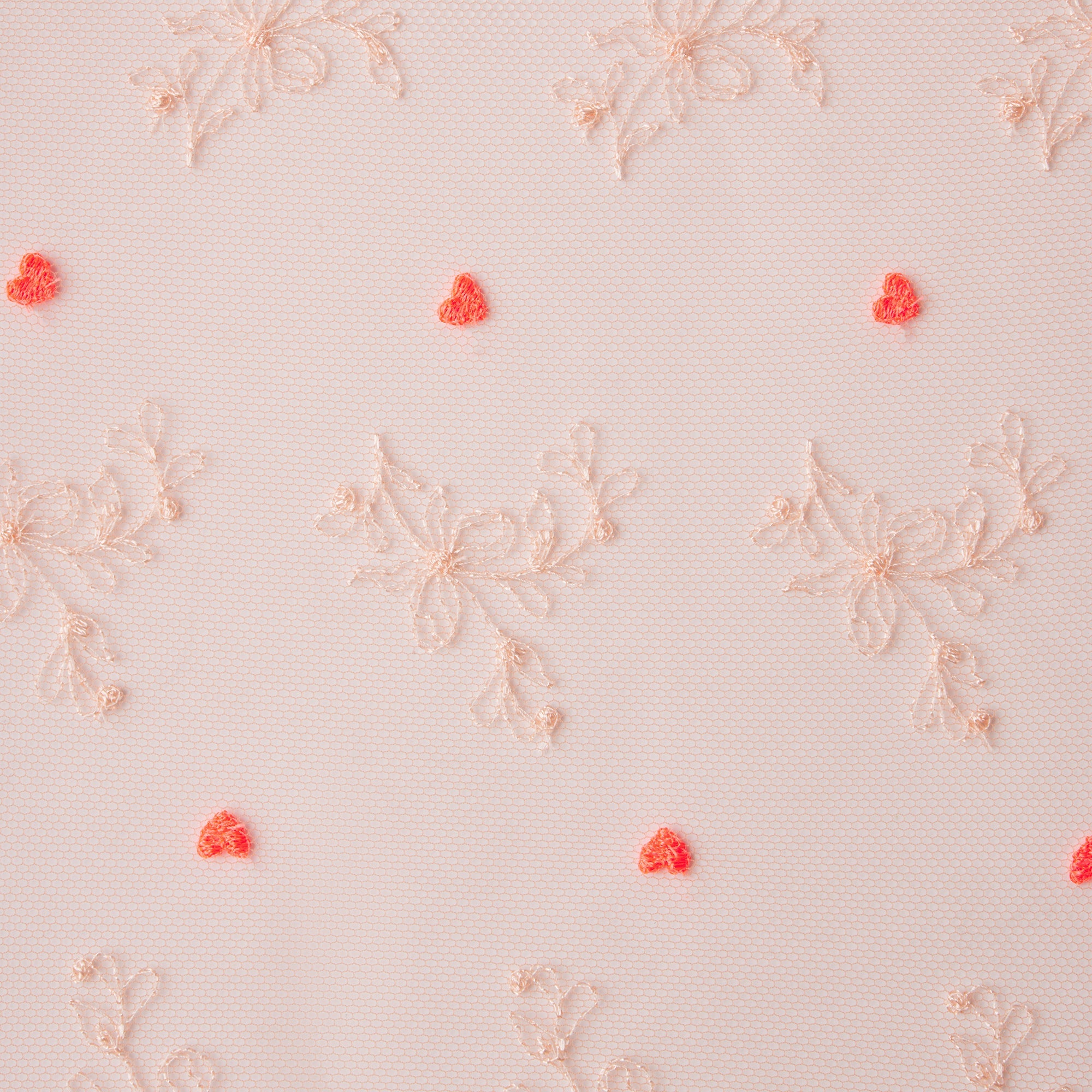 EMBROIDERED TULLE GARTER TEDDY | GUAVA HEART TULLE
