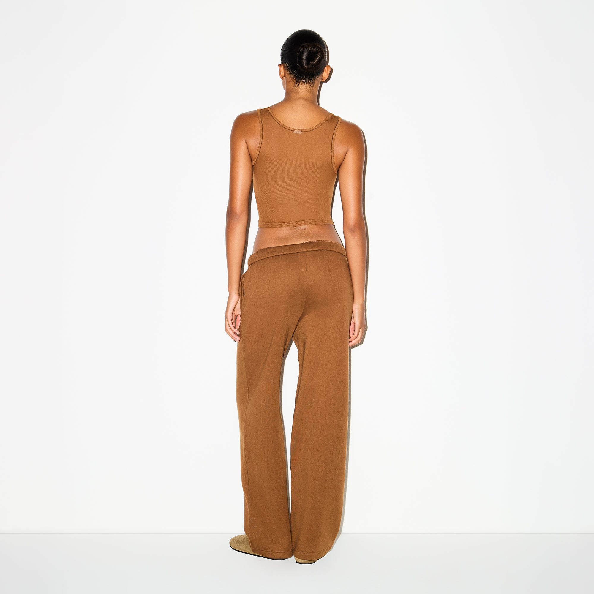 COTTON FLEECE CLASSIC STRAIGHT LEG PANT | BISON